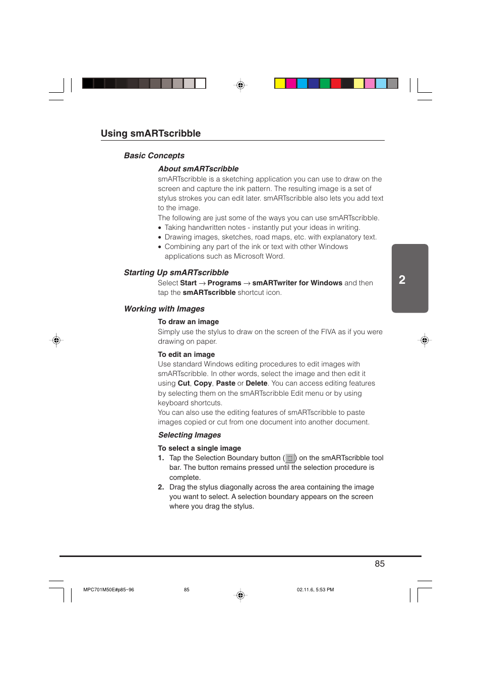 Using smartscribble | Casio MPC-701 User Manual | Page 87 / 160