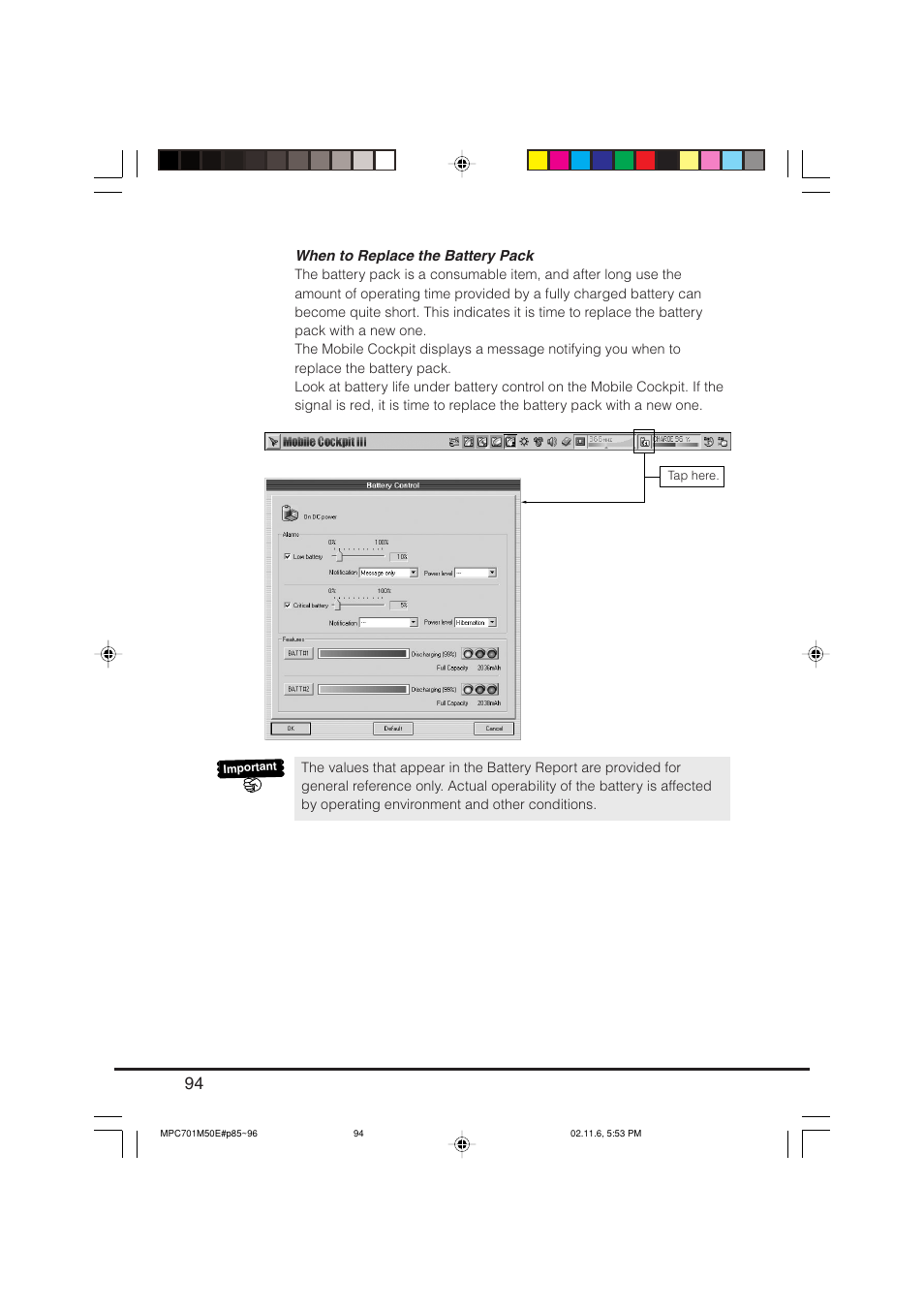 When to replace the battery pack | Casio MPC-701 User Manual | Page 96 / 160