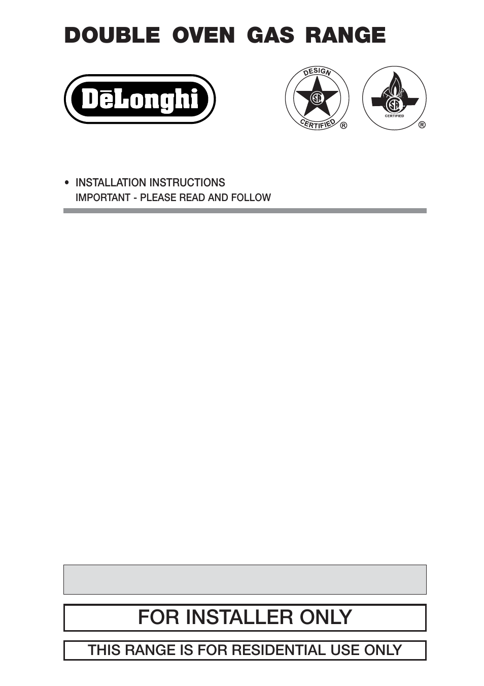 DeLonghi DEFSGG 36 User Manual | 28 pages