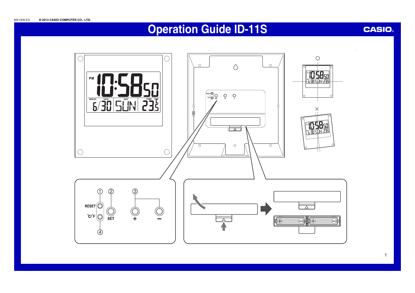 Casio ID-11S User Manual | 3 pages