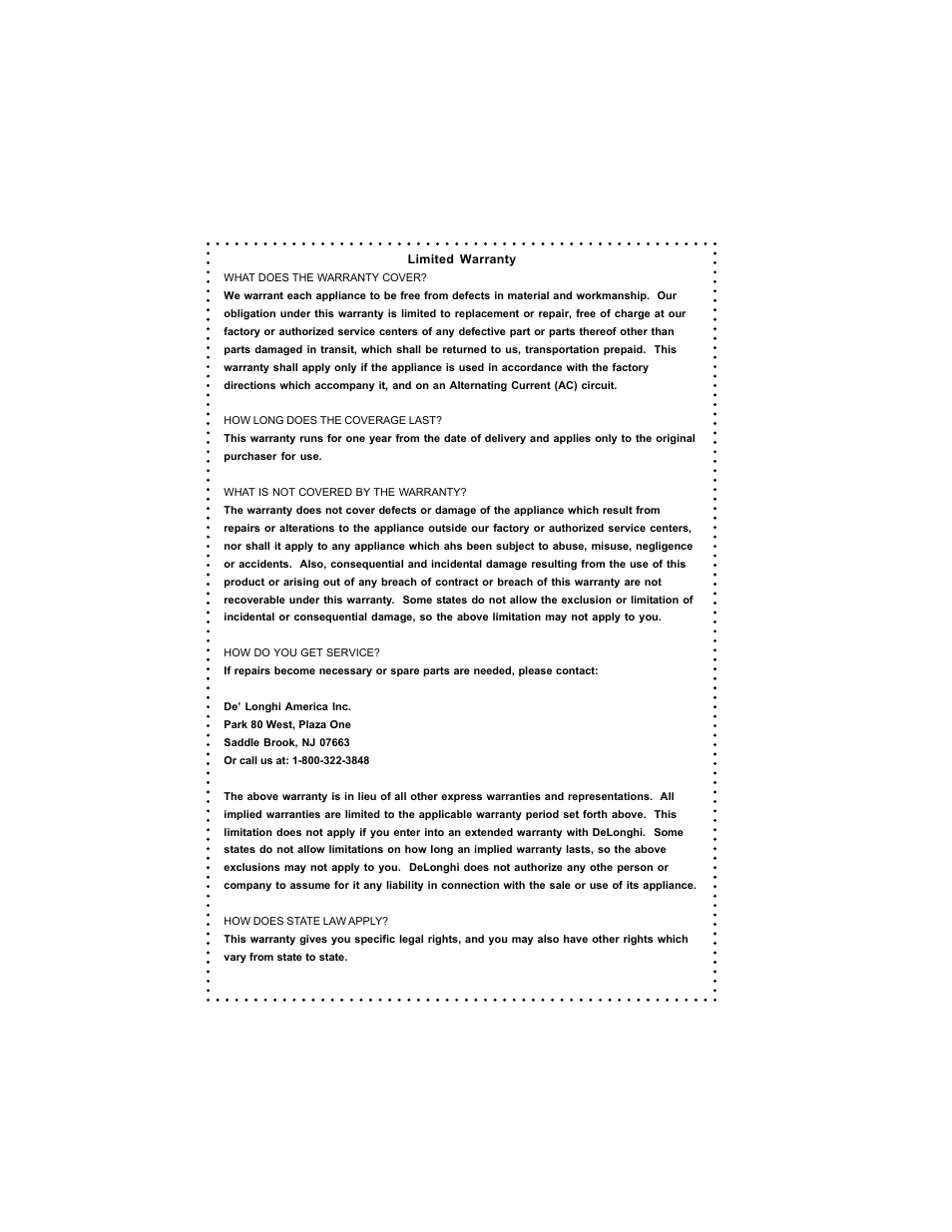 DeLonghi Coffee Makers User Manual | Page 34 / 38