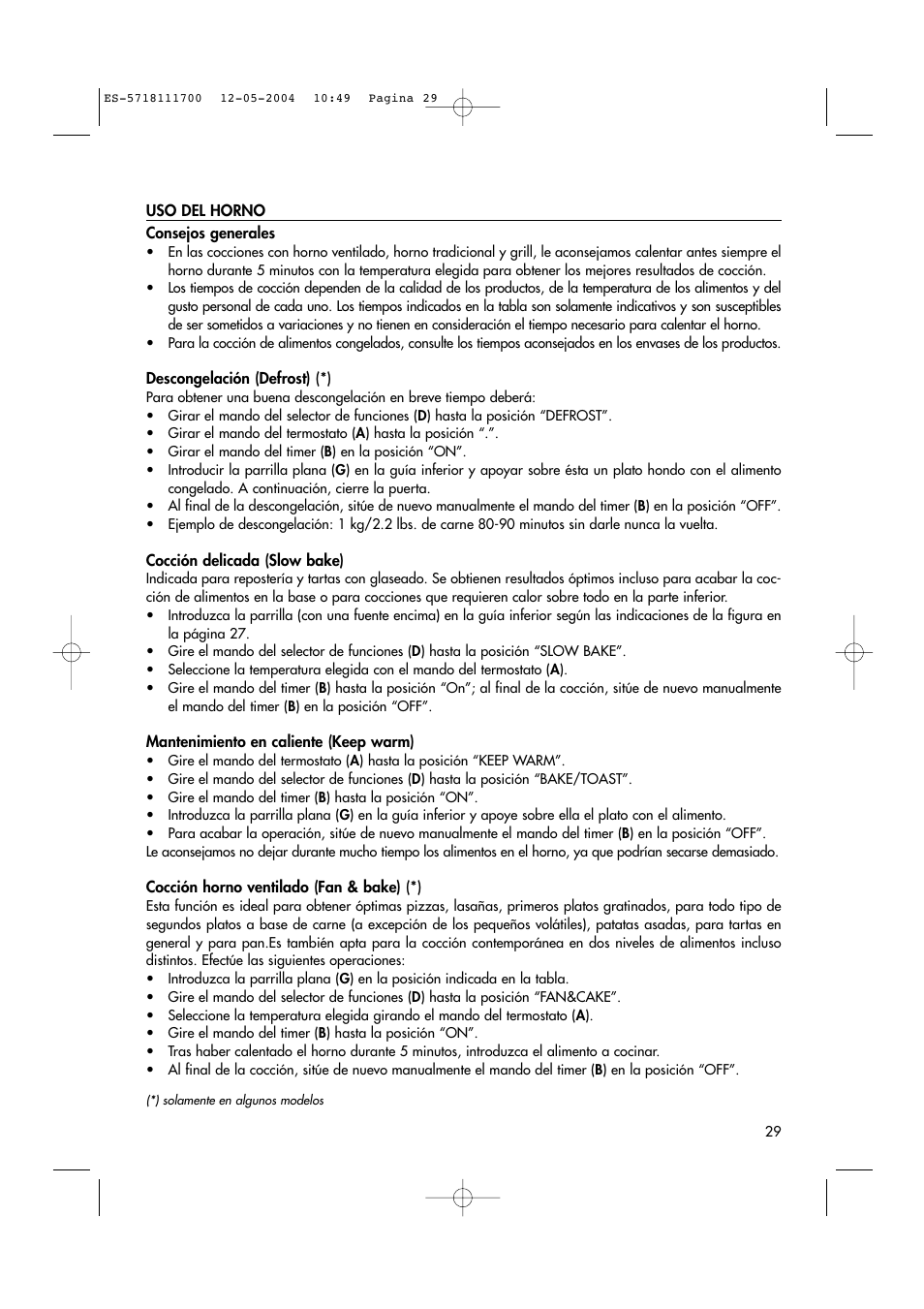 DeLonghi EO1200 Series User Manual | Page 18 / 46