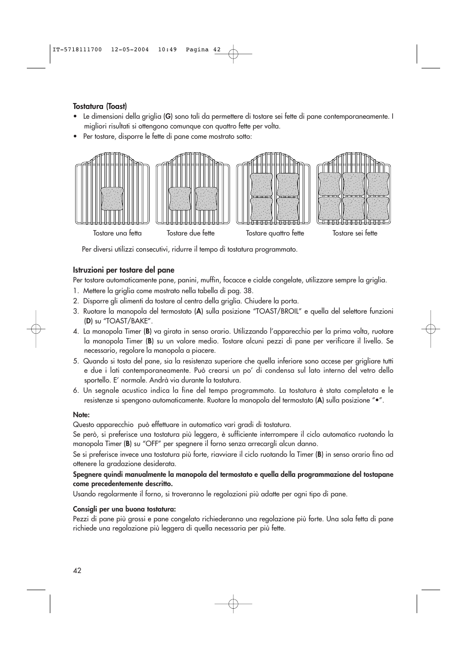 DeLonghi EO1200 Series User Manual | Page 42 / 46