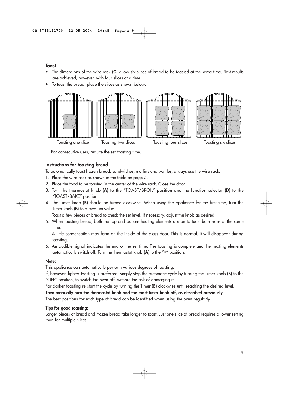 DeLonghi EO1200 Series User Manual | Page 9 / 46