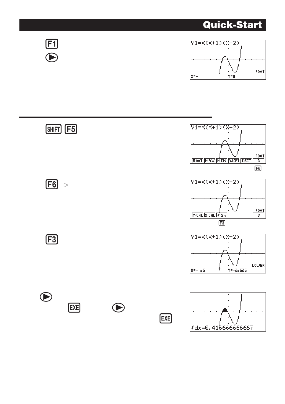 Quick-start | Casio fx-9750G Getting Acquainted User Manual | Page 12 / 43