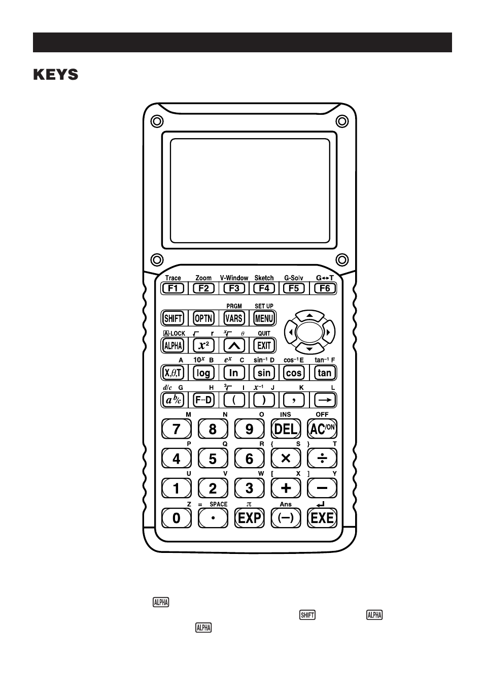 Keys | Casio fx-9750G Getting Acquainted User Manual | Page 3 / 43