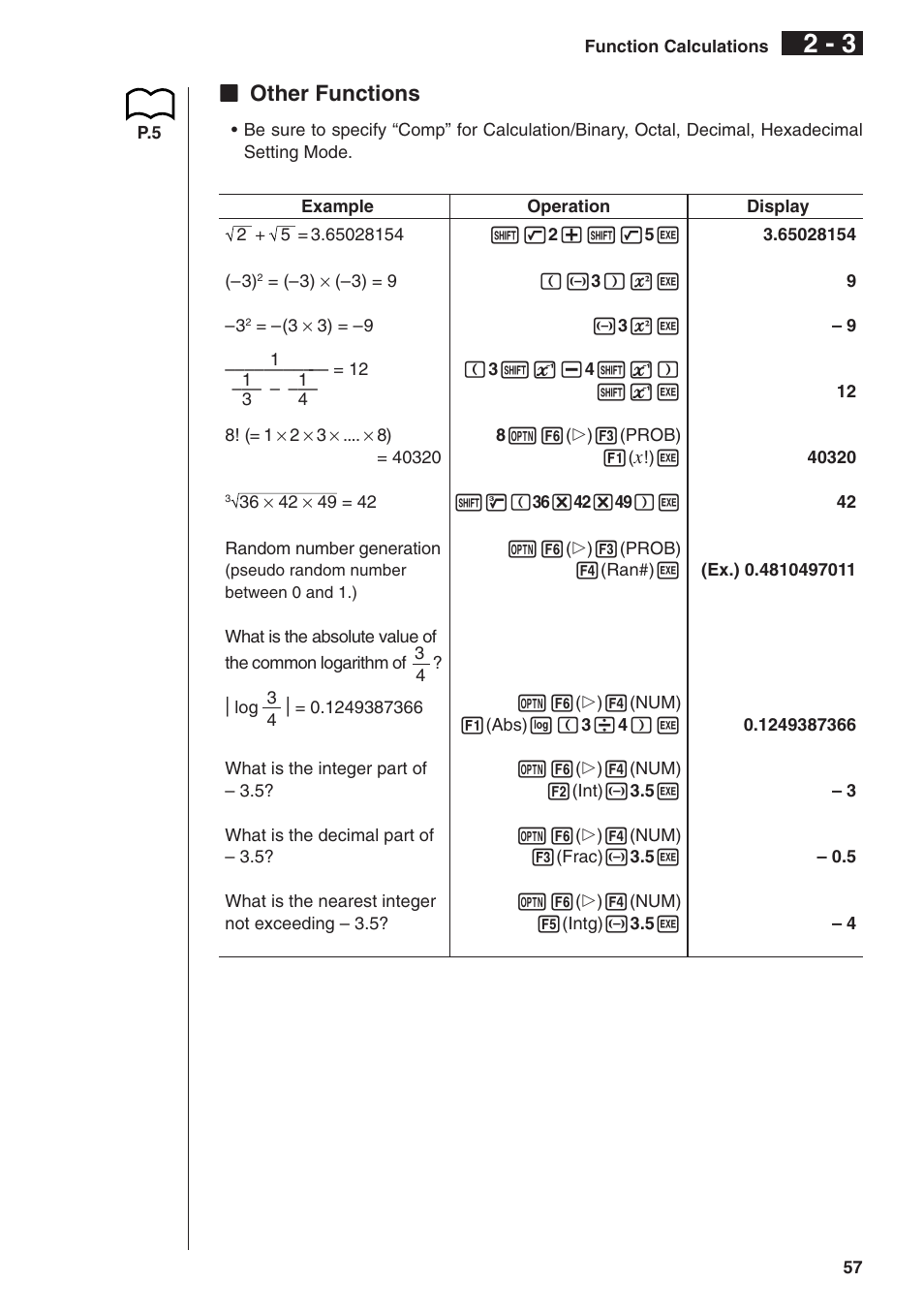 Kk other functions | Casio fx-9750G Manual Calculations User Manual | Page 13 / 18