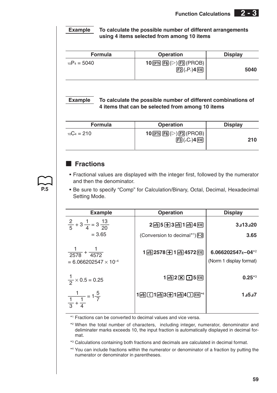 Kk fractions | Casio fx-9750G Manual Calculations User Manual | Page 15 / 18