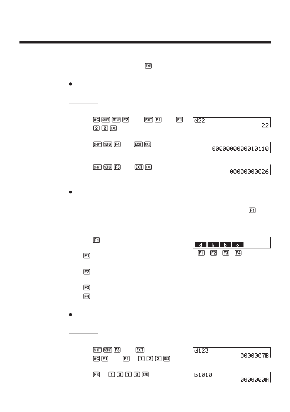 2 selecting a number system | Casio fx-9750G Binary, Octal, Decimal, and Hexadecimal Calculations User Manual | Page 4 / 6