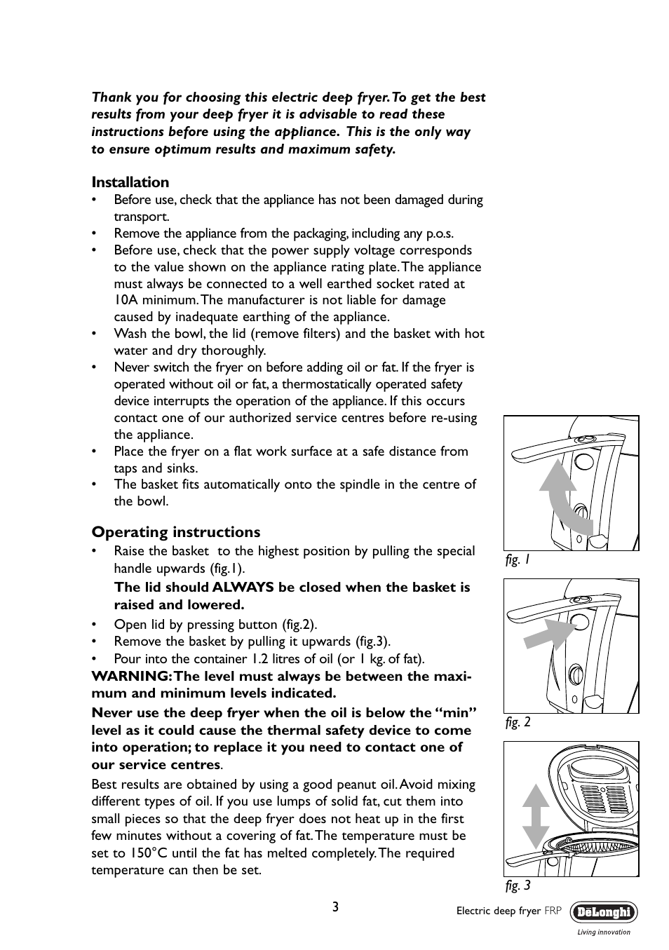 DeLonghi FRP User Manual | Page 3 / 12