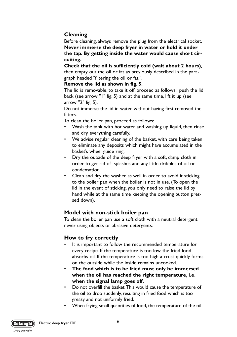 DeLonghi FRP User Manual | Page 6 / 12
