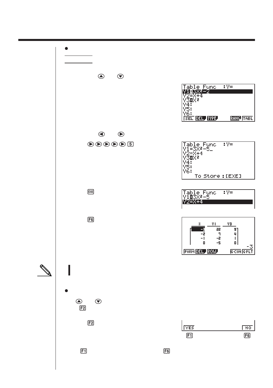 3 editing and deleting functions | Casio fx-9750G Table & Graph User Manual | Page 7 / 14