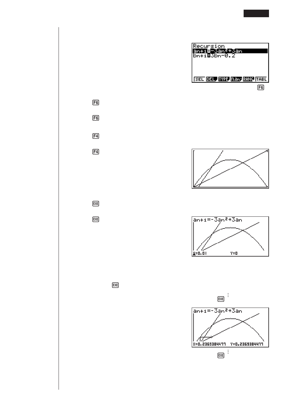 Casio fx-9750G Recursion Table and Graph User Manual | Page 11 / 13