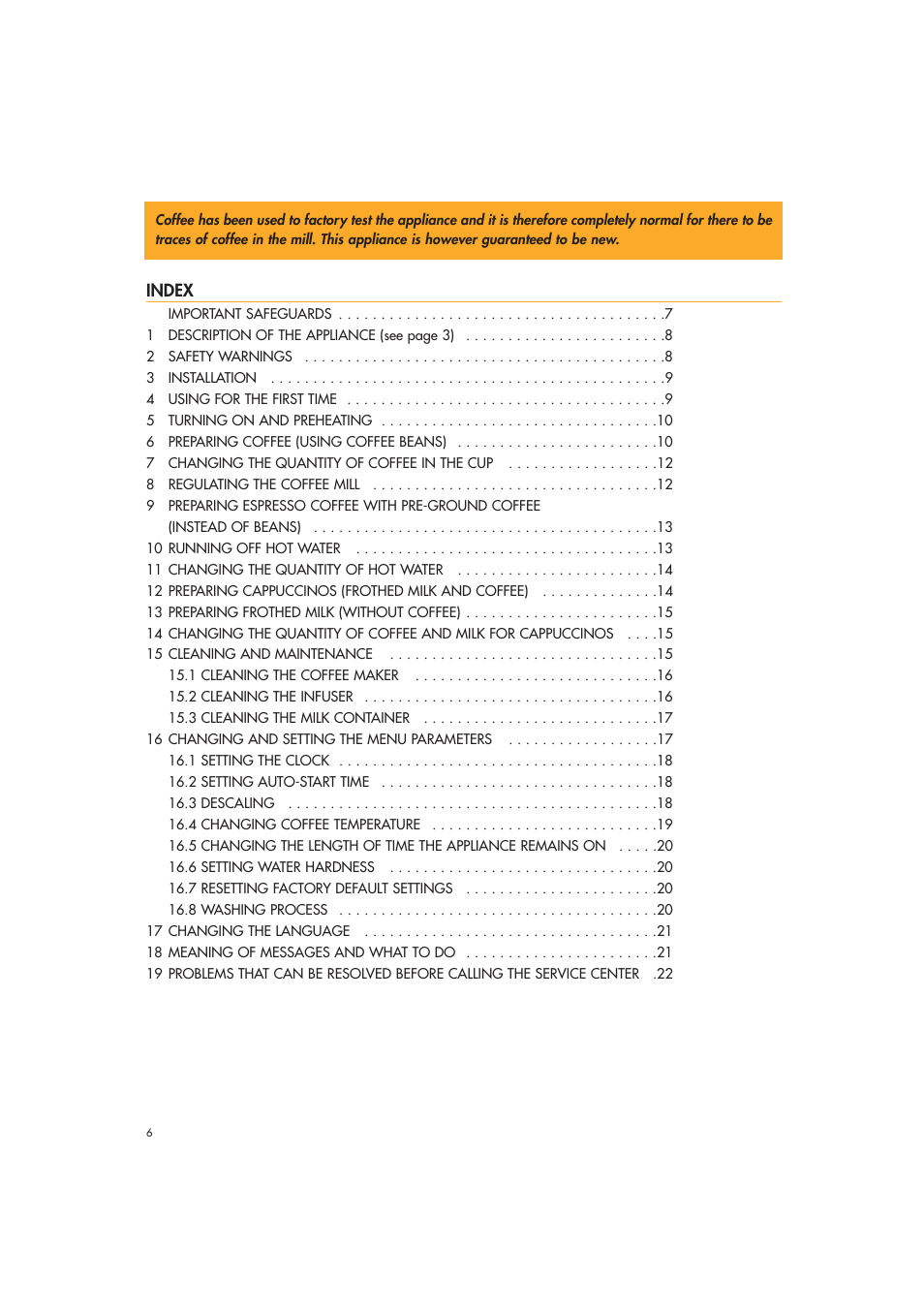 DeLonghi EAM3500 User Manual | Page 6 / 23