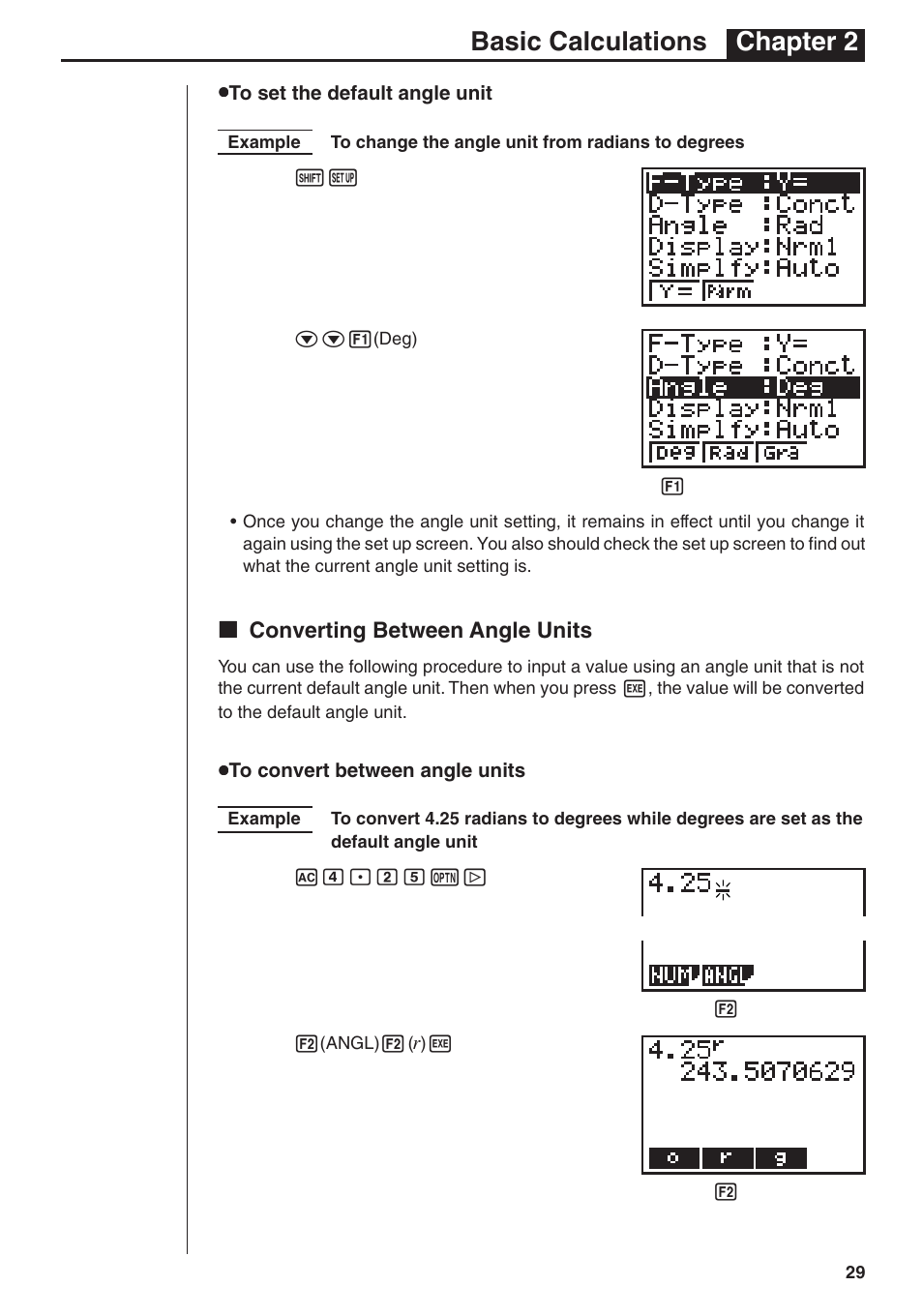 Basic calculations chapter 2 | Casio fx-7400G PLUS Basic Operation User Manual | Page 17 / 30