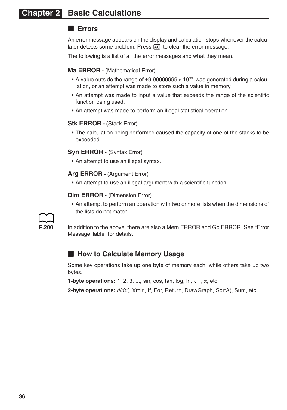 Chapter 2 basic calculations | Casio fx-7400G PLUS Basic Operation User Manual | Page 24 / 30