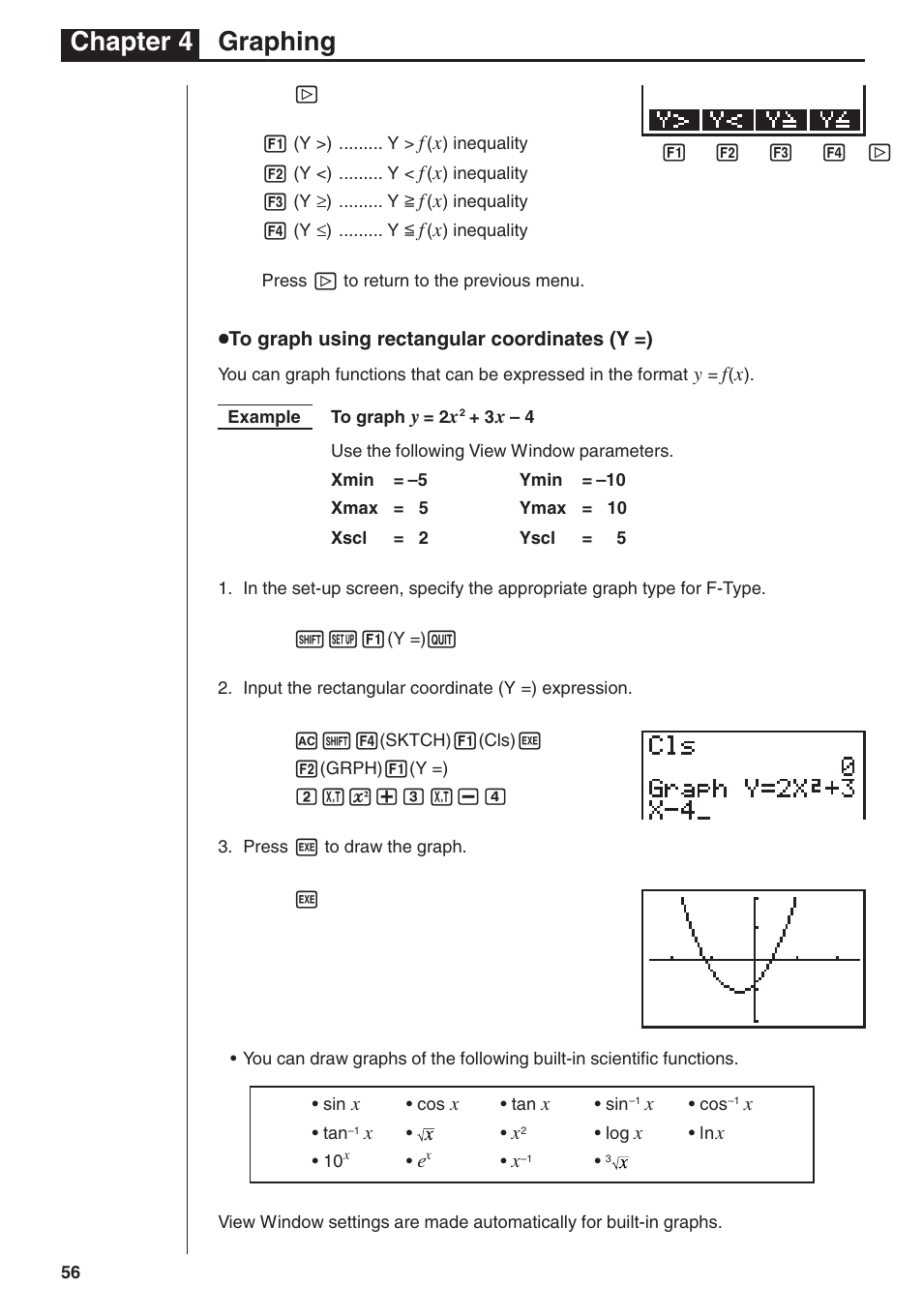 Chapter 4 graphing | Casio fx-7400G PLUS Graphing User Manual | Page 10 / 26