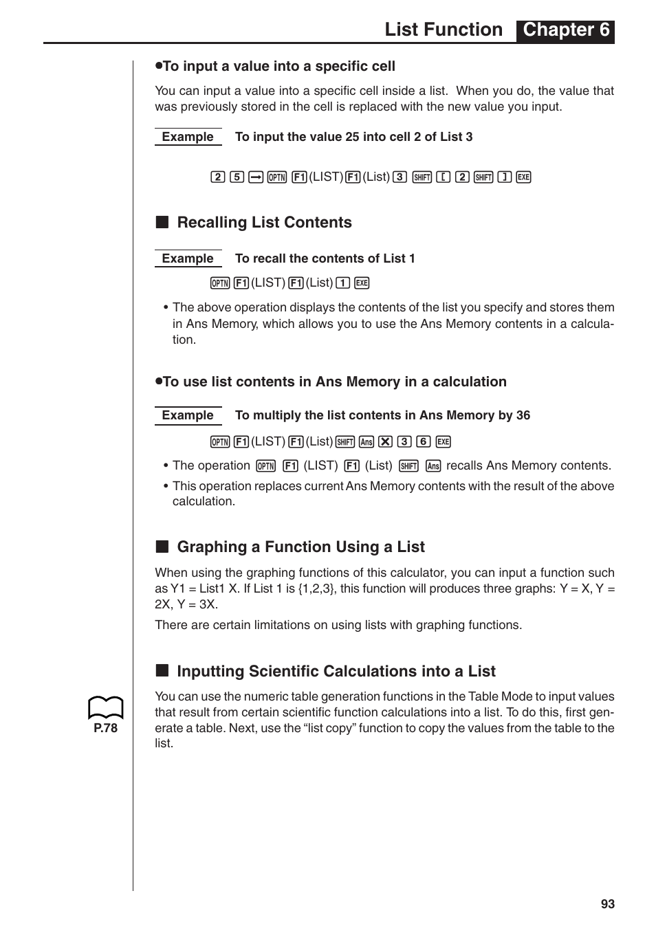 List function chapter 6 | Casio fx-7400G PLUS List Function User Manual | Page 15 / 16