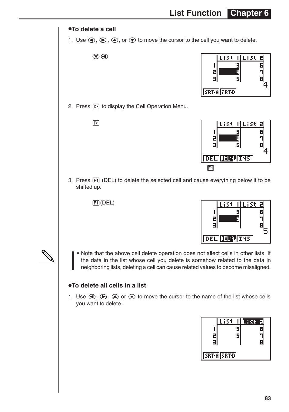 List function chapter 6 | Casio fx-7400G PLUS List Function User Manual | Page 5 / 16