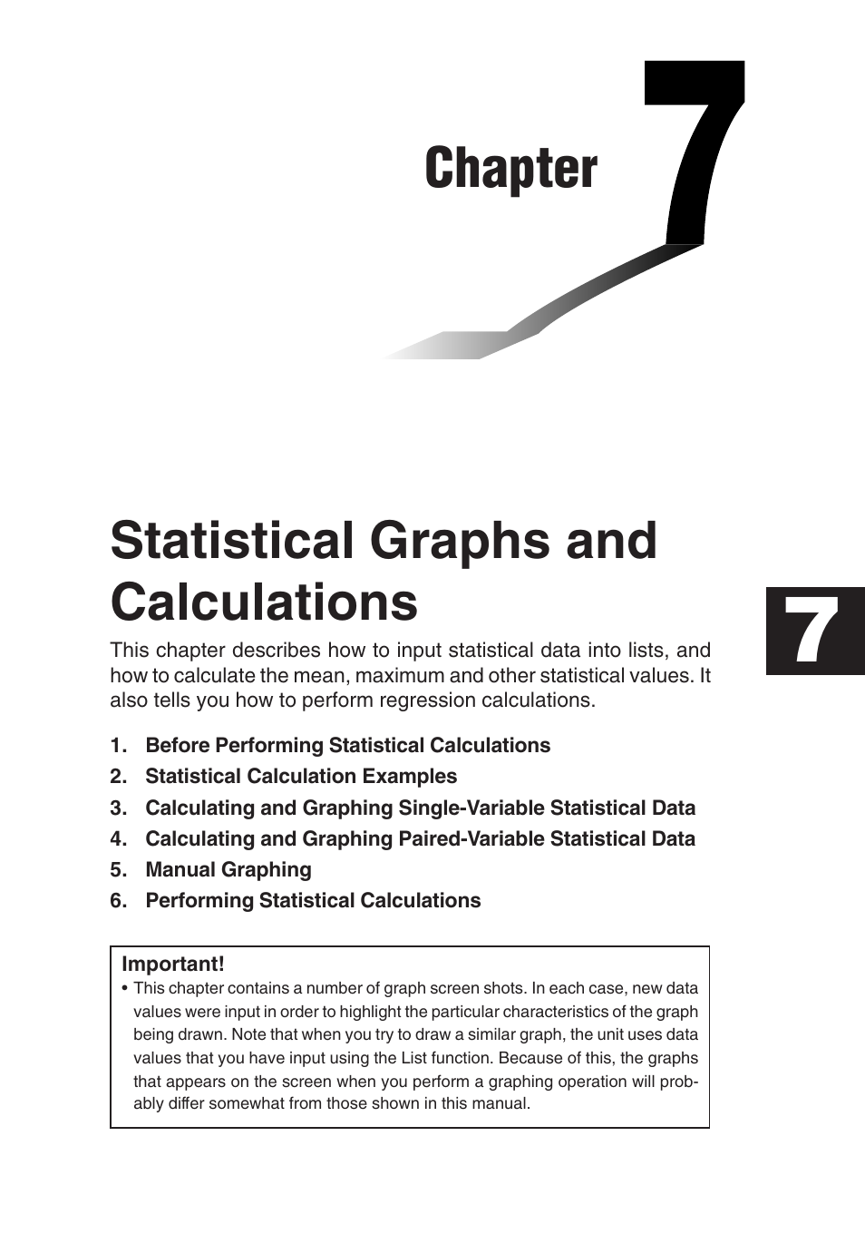 Casio fx-7400G PLUS Statistical Graphs and Calculations User Manual | 30 pages