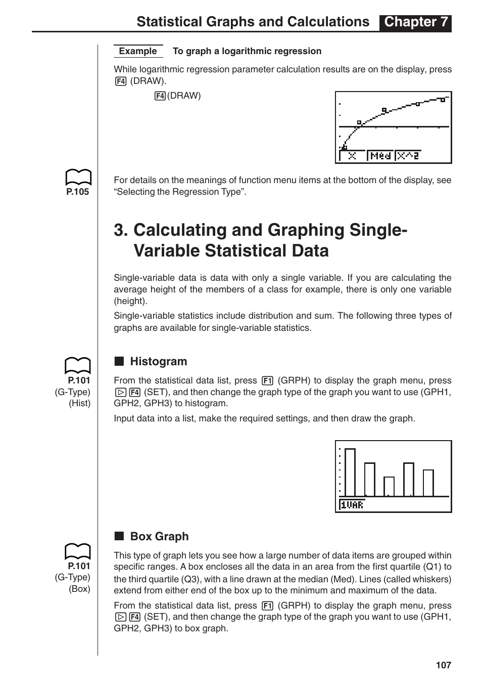 Statistical graphs and calculations chapter 7 | Casio fx-7400G PLUS Statistical Graphs and Calculations User Manual | Page 13 / 30