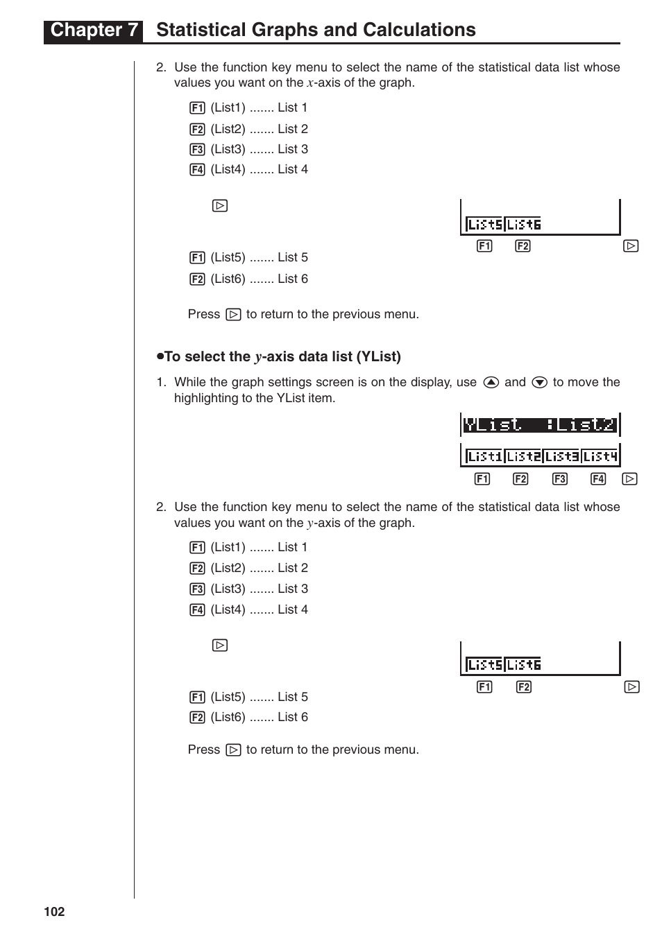 Chapter 7 statistical graphs and calculations | Casio fx-7400G PLUS Statistical Graphs and Calculations User Manual | Page 8 / 30