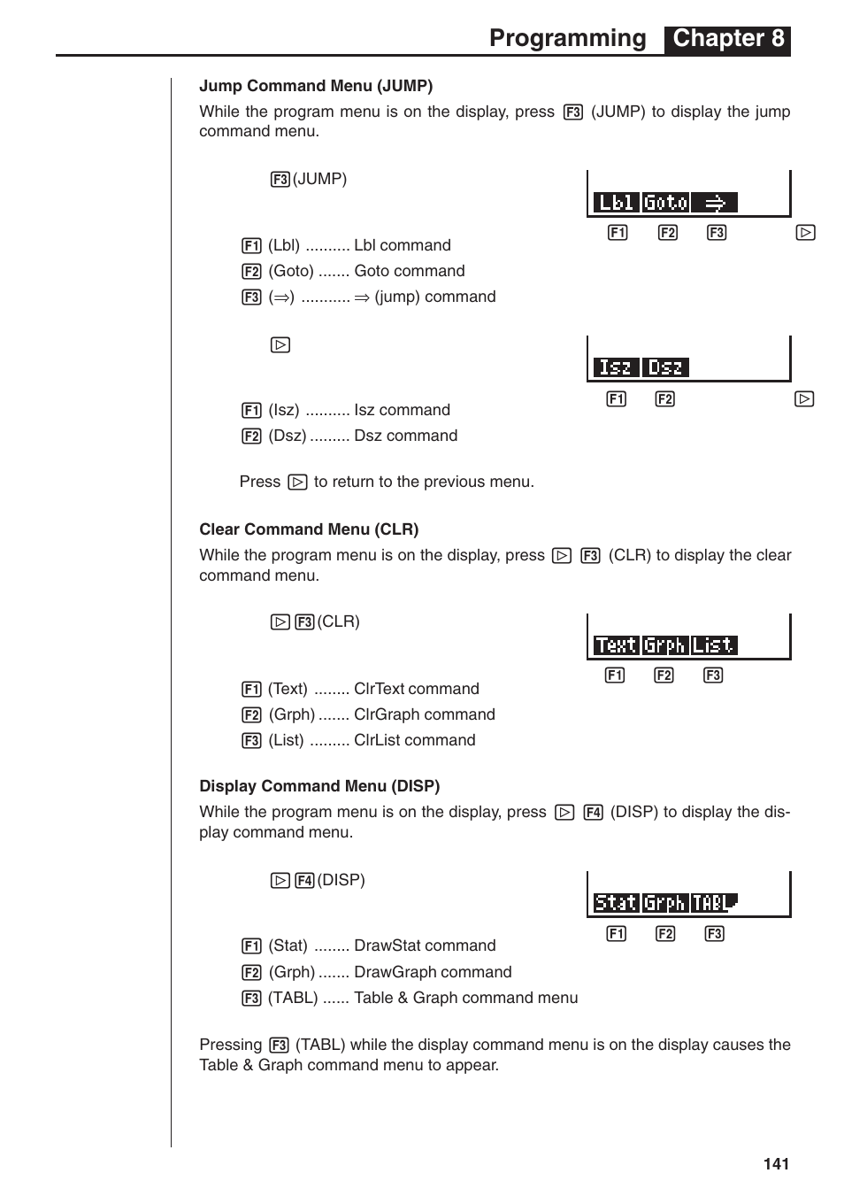 Programming chapter 8 | Casio fx-7400G PLUS Programming User Manual | Page 17 / 38