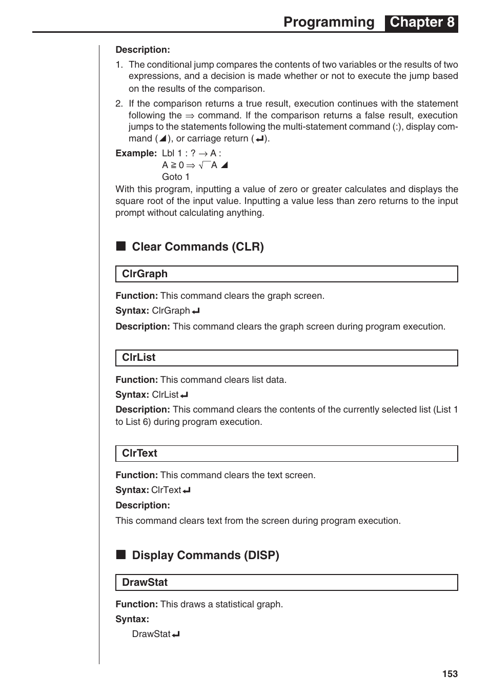 Programming chapter 8 | Casio fx-7400G PLUS Programming User Manual | Page 29 / 38