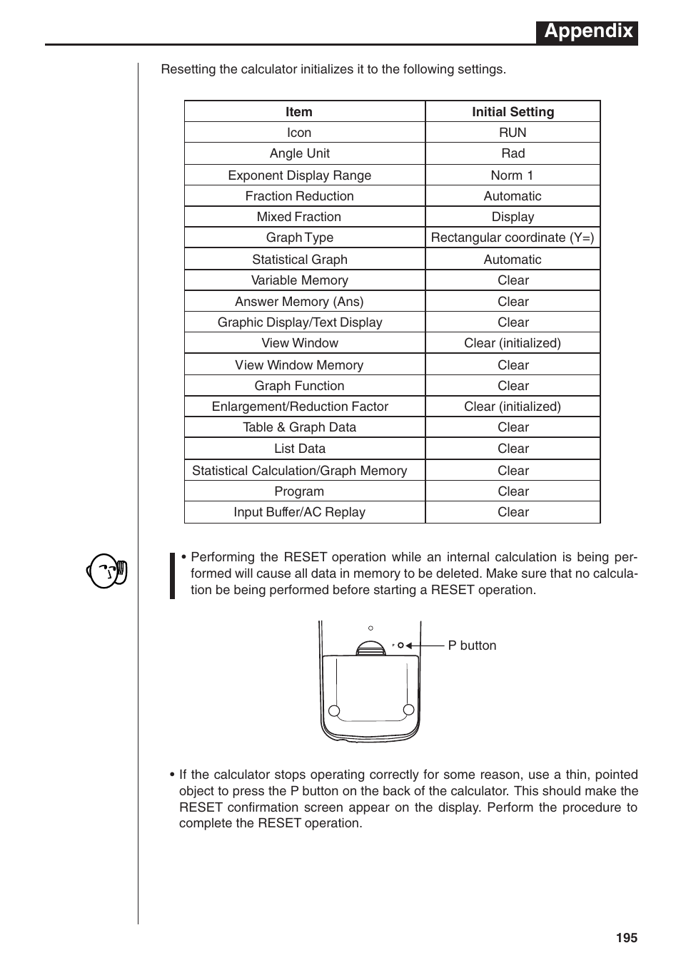 Appendix | Casio fx-7400G PLUS Appendix User Manual | Page 3 / 14