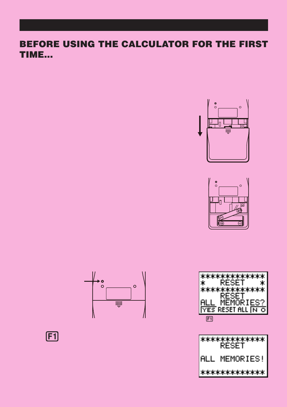 Before using the calculator for the first time | Casio fx-7400G Getting Acquainted User Manual | Page 2 / 3