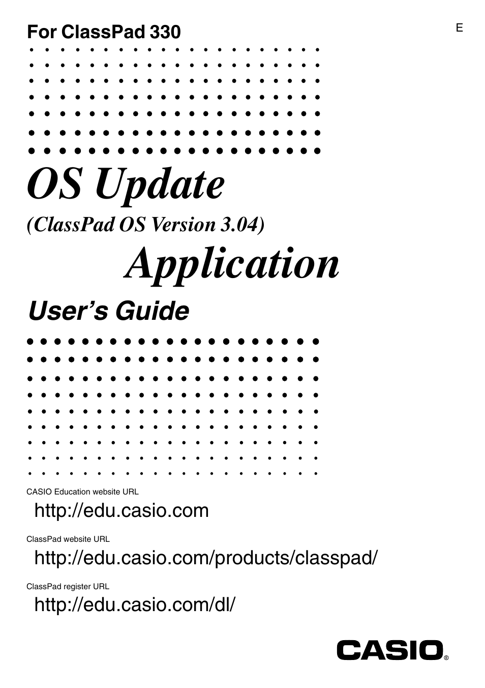 Casio ClassPad 330 V.3.04 OS Update User Manual | 15 pages