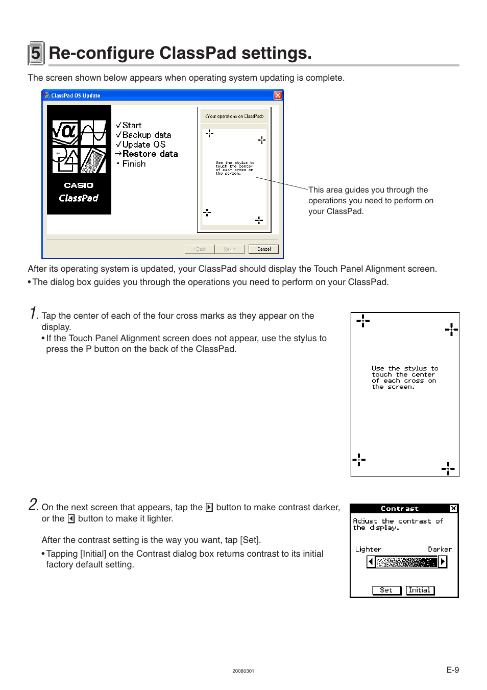 5 re-configure classpad settings | Casio ClassPad 330 V.3.04 OS Update User Manual | Page 10 / 15