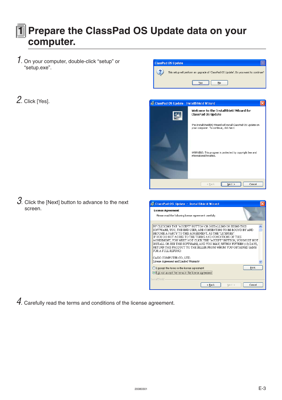 Casio ClassPad 330 V.3.04 OS Update User Manual | Page 4 / 15