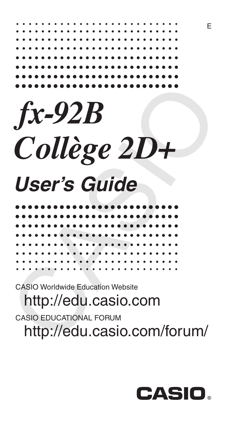 Casio fx-92B Collège 2D+ User Manual | 31 pages