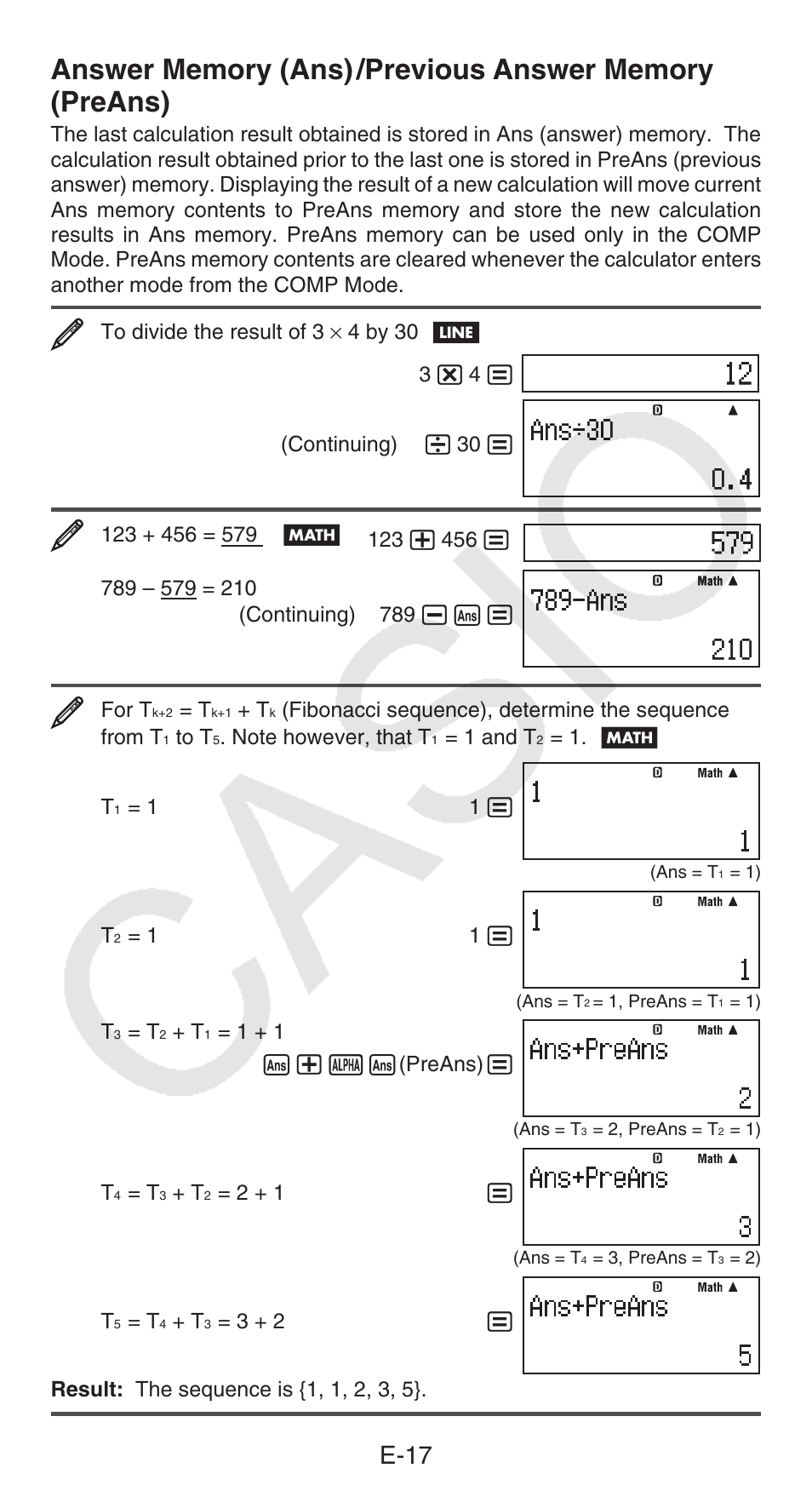 E-17 | Casio fx-115ES PLUS User Manual | Page 18 / 59