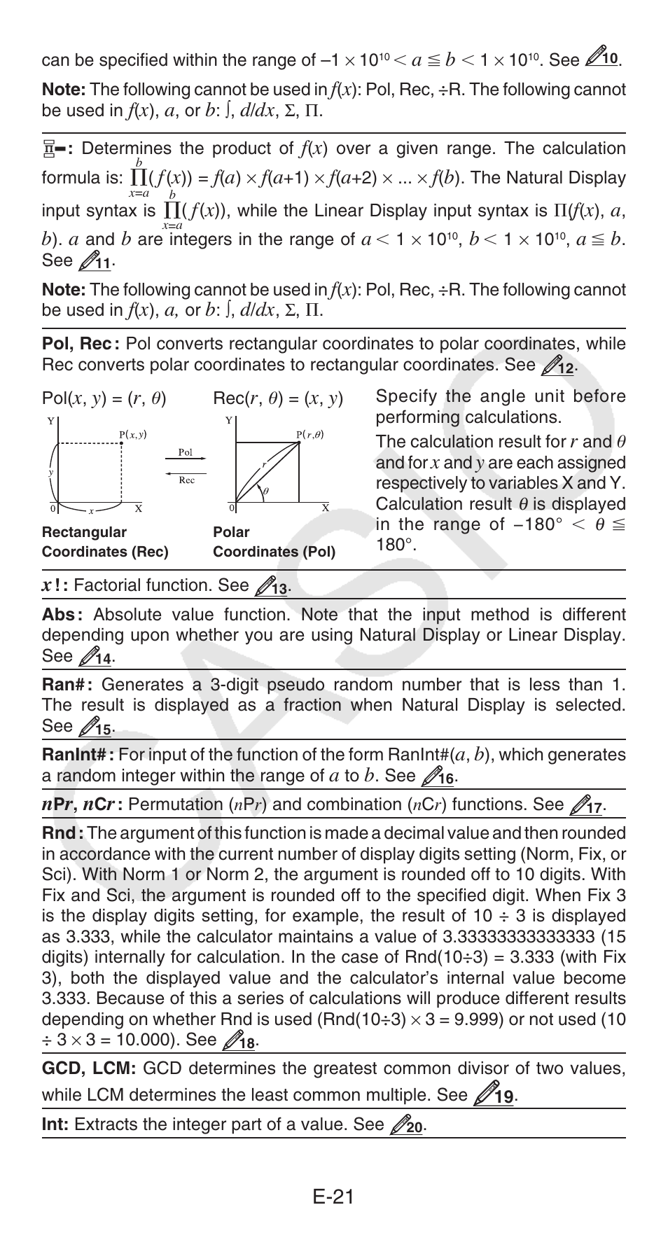 E-21 | Casio fx-115ES PLUS User Manual | Page 22 / 59