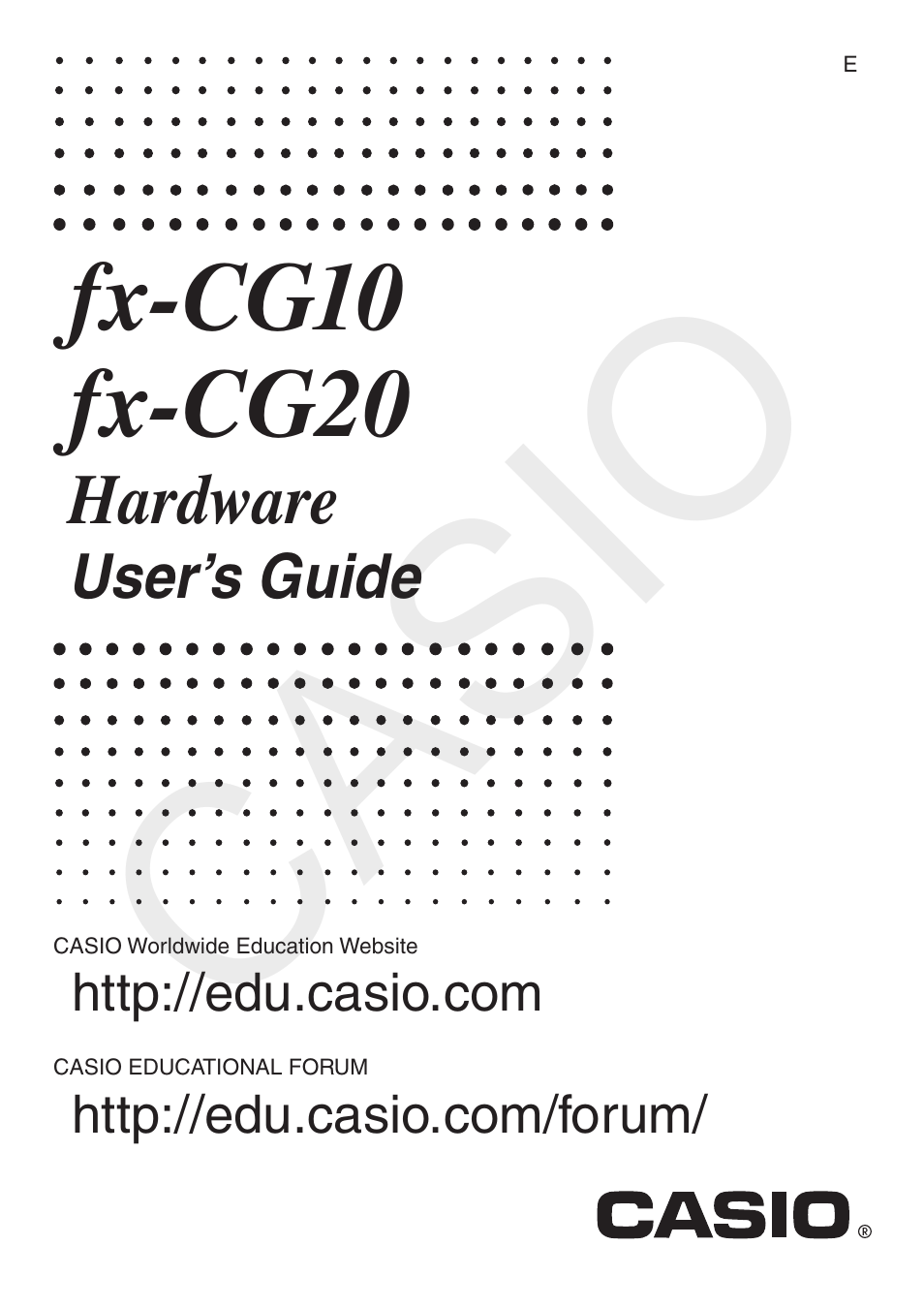 Casio FX-CG10 User Manual | 18 pages