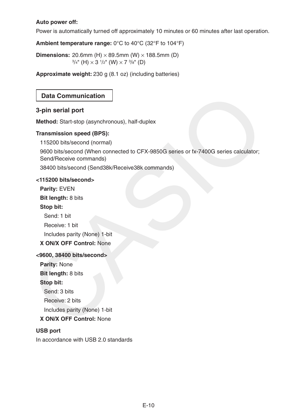 Casio | Casio FX-CG10 User Manual | Page 12 / 18