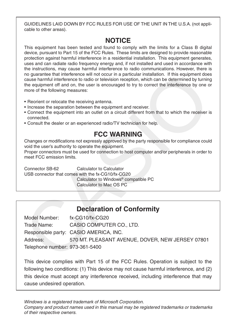 Casio | Casio FX-CG10 User Manual | Page 2 / 18