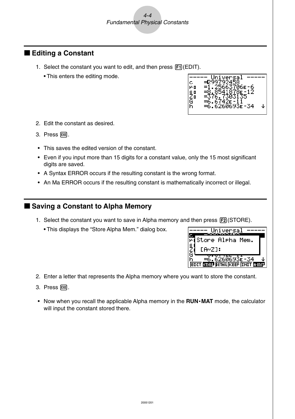 Casio fx-9860G Physium User Manual | Page 14 / 20