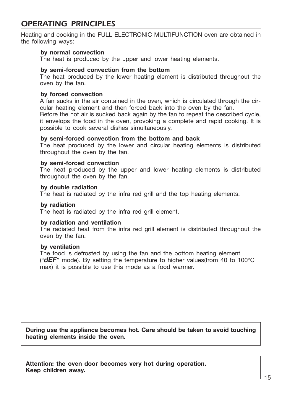 Operating principles | DeLonghi EMFPS 60 B User Manual | Page 15 / 44