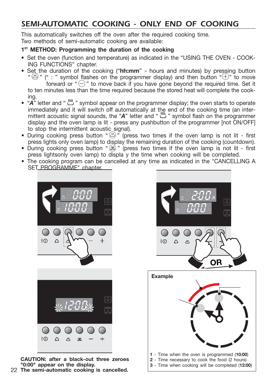 Or semi-automatic cooking - only end of cooking | DeLonghi EMFPS 60 B User Manual | Page 22 / 44