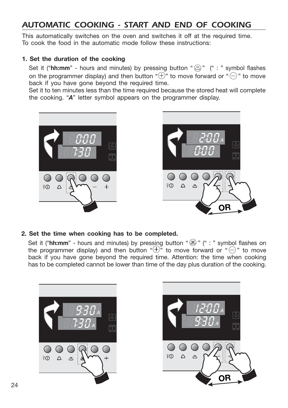 Automatic cooking - start and end of cooking | DeLonghi EMFPS 60 B User Manual | Page 24 / 44