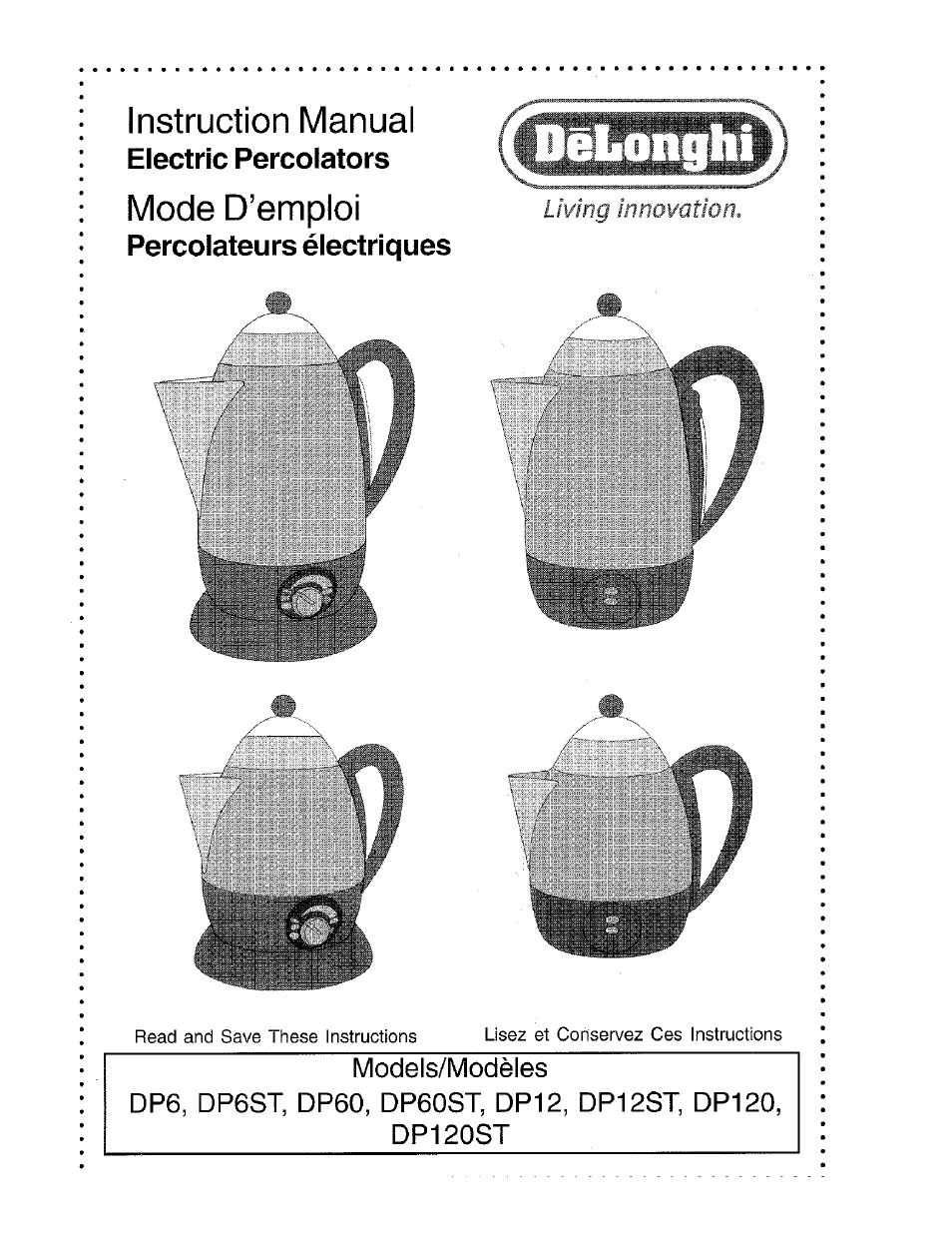 DeLonghi DP60 User Manual | 7 pages