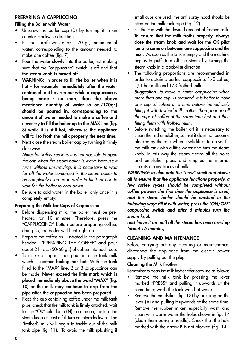 DeLonghi CC80 User Manual | Page 8 / 9