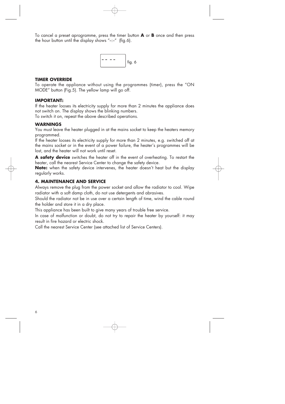 DeLonghi EW0507W User Manual | Page 6 / 7