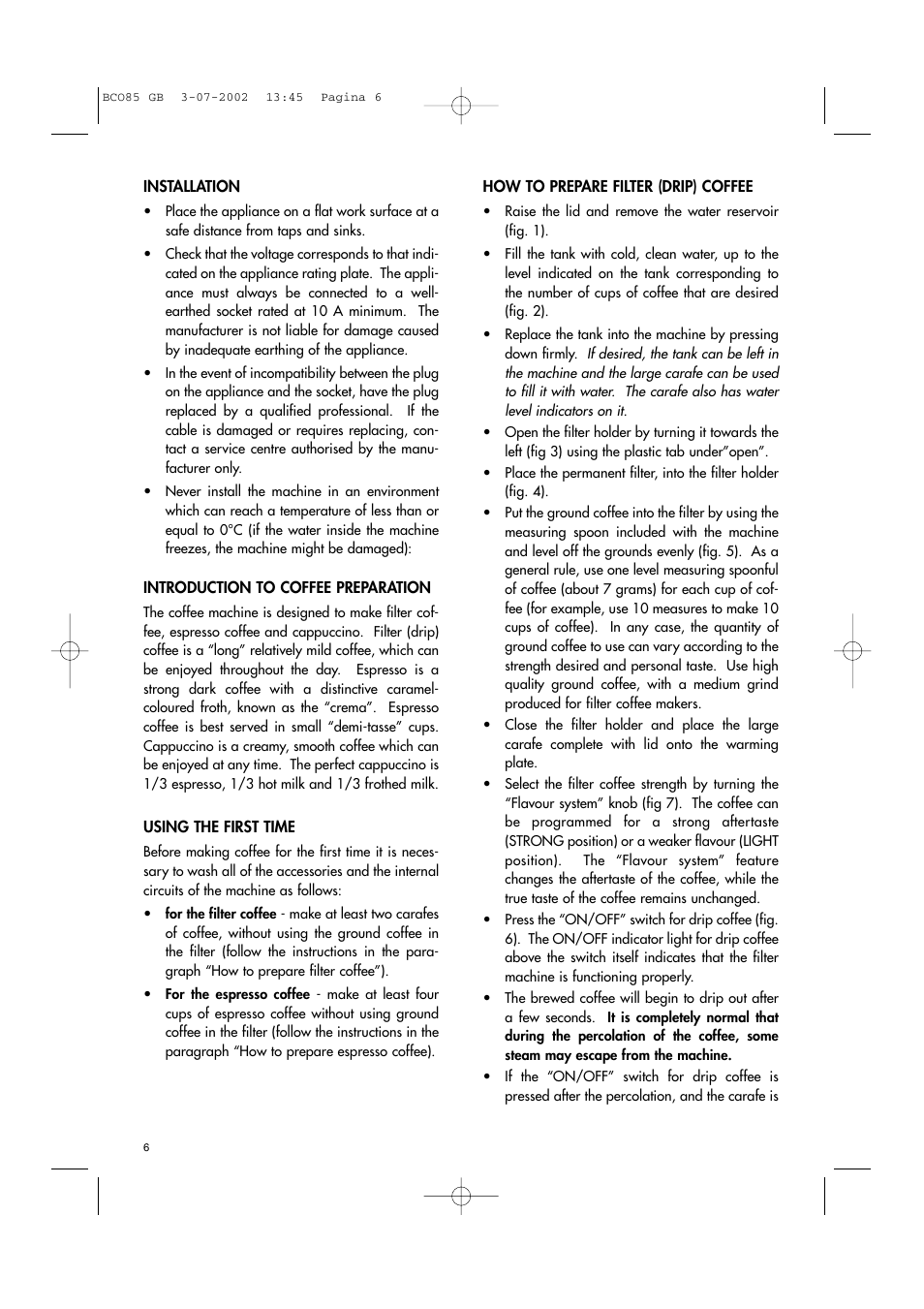 DeLonghi BCO85 GB User Manual | Page 6 / 11