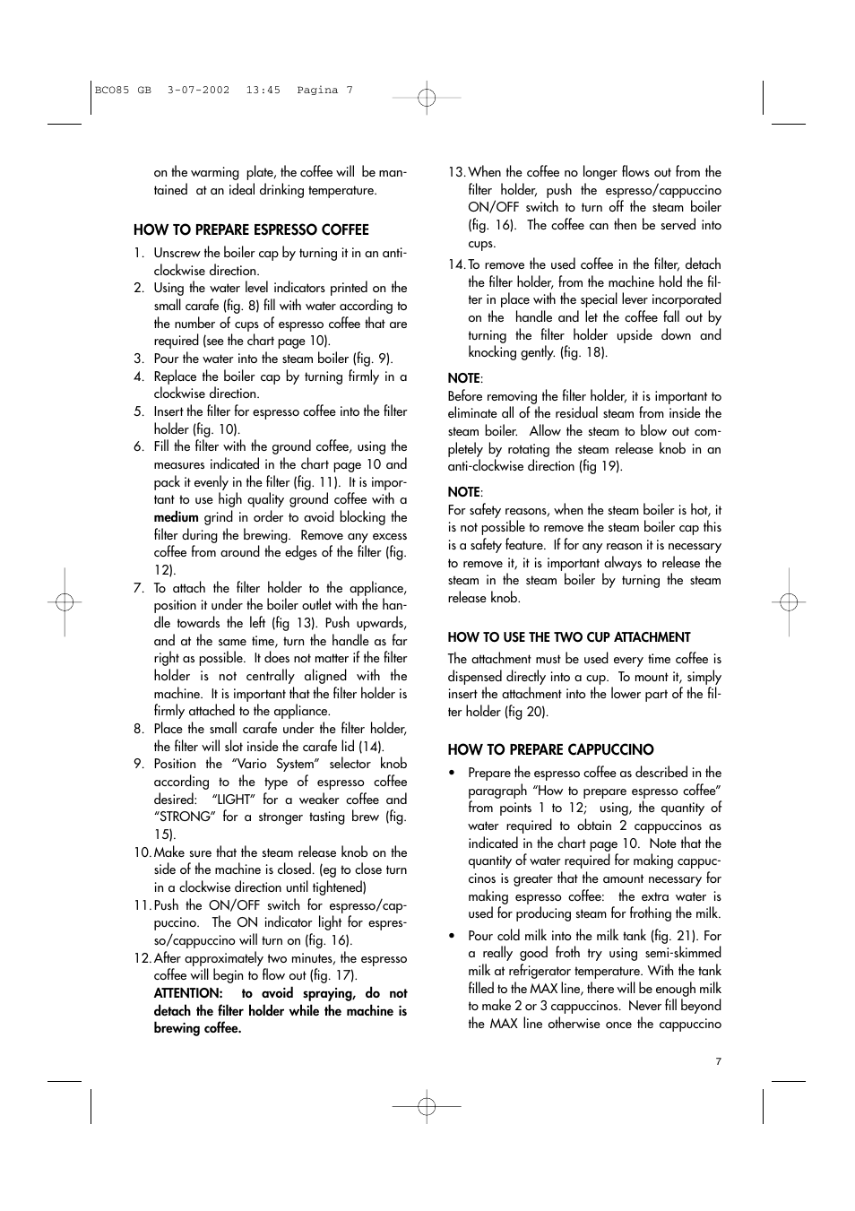 DeLonghi BCO85 GB User Manual | Page 7 / 11