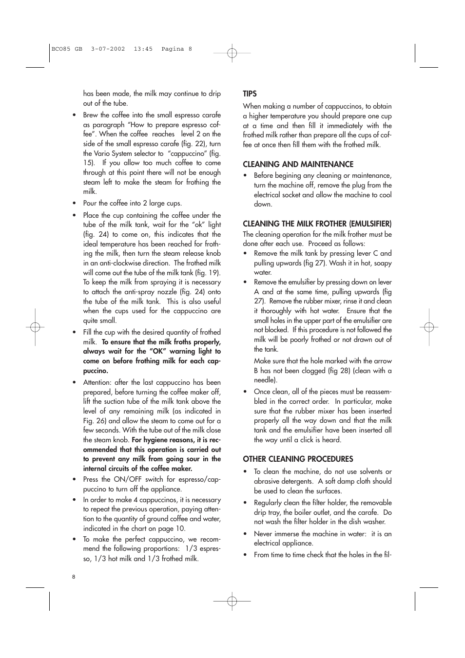 DeLonghi BCO85 GB User Manual | Page 8 / 11