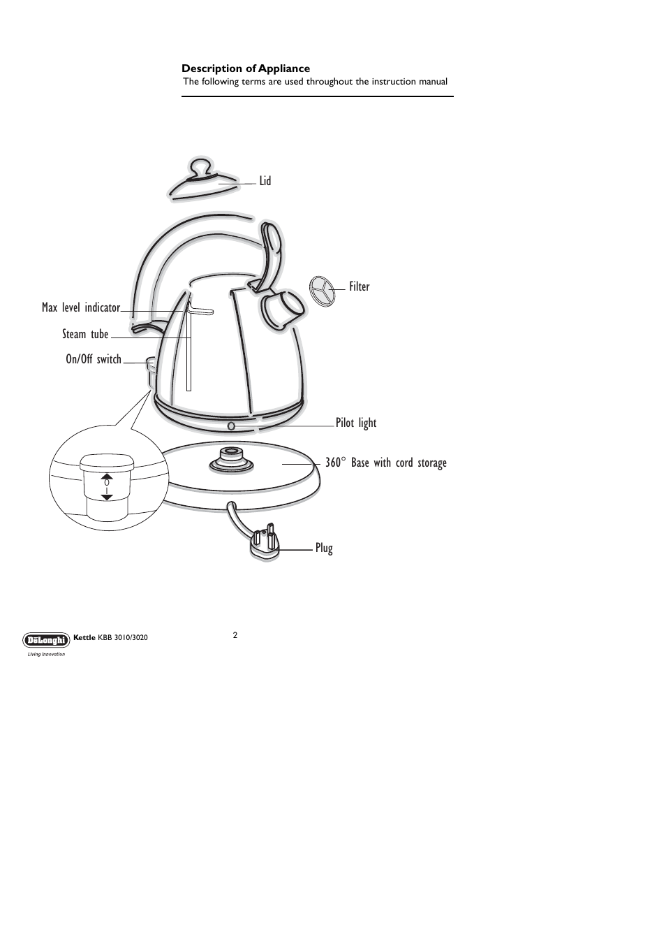 DeLonghi KBB 3020 User Manual | Page 2 / 8